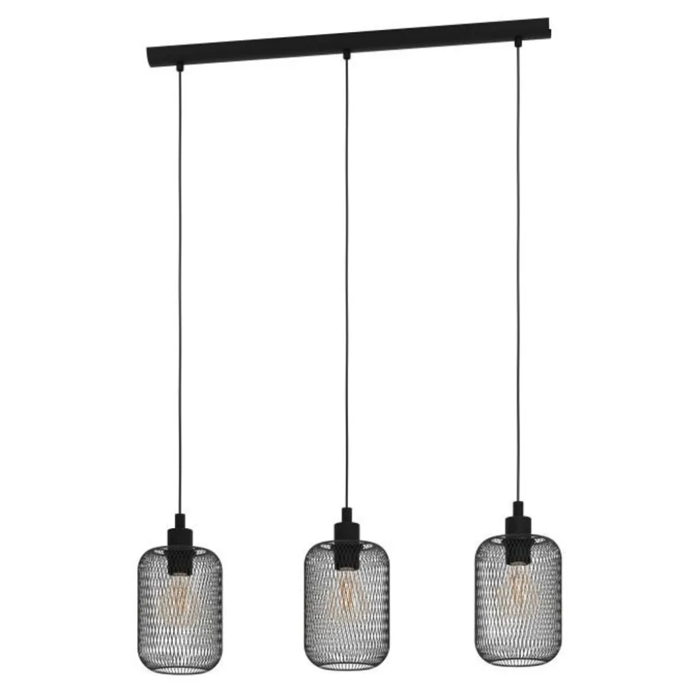 Eglo WRINGTON PENDEL 3xE27 L740 ZWART GAAS