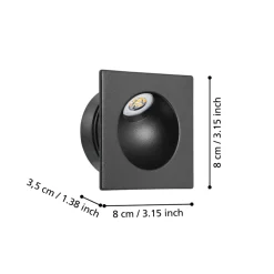 Eglo ZARATE inbouwarmatuur aluminium zwart / Kunststof wit