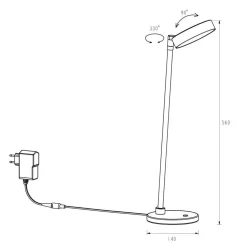 Fantasia AKO LED 12,5W tafellamp wit / goud