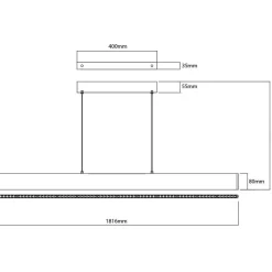 Fantasia ALYN LED 40W 3000K Pendel 1800mm zwart