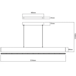 Fantasia ALYN LED 38W 3000K Pendel 1200mm goud