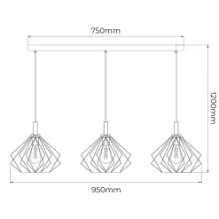 Fantasia ANGULO pendel 3x E27 zwart