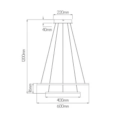 Fantasia ANNU pend. 2 rings  53W  SMD 3000K dimmable ø600+400mm white