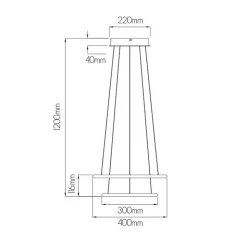 Fantasia ANNU pend. 2 rings  36W  SMD 3000K dimmable ø400+300mm Black