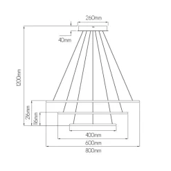 Fantasia ANNU Pend. 3 rings  99W  SMD 3000K dimmable ø800+600+400mm white