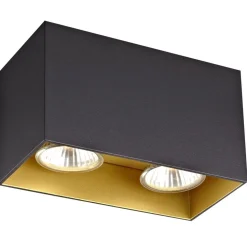 Fantasia BABAR Plafondlicht zwart / goud vierkant 2xGU10 excl (max 50W)