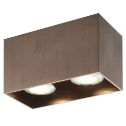 Fantasia BABAR Plafondlicht geborsteld brons vierkant 2xGU10 excl (max 50W)