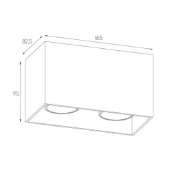 Fantasia BABAR Plafondlicht geborsteld goud vierkant 2xGU10 excl (max 50W)