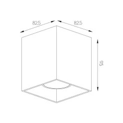 Fantasia BABAR Plafondlicht zwart / goud vierkant 1xGU10 excl (max 50W)
