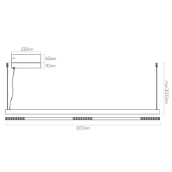 Fantasia BATON LED 38W 3000K Pendel 1200mm