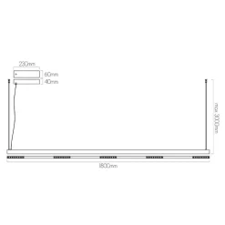 Fantasia BATON LED 40W 3000K Pendel 1800mm