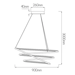 Fantasia BOA Pendent 105W SMD 3000K dimm ø900mm white 3m kabel