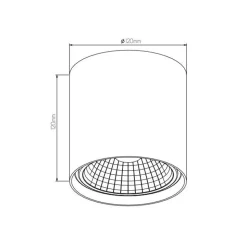 Fantasia BOX-1L round white incl. AR111 12W 2700K 1130 lm