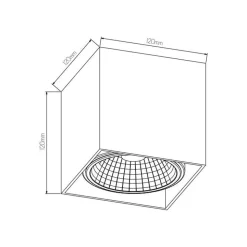 Fantasia BOX-1L square white incl. AR111 12W 2700K 1130 lm