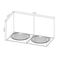 Fantasia BOX-2L square white incl. 2x AR111 12W 2700K 1130 lm