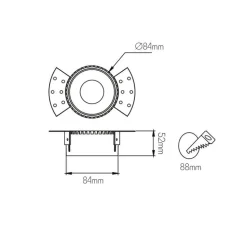 Fantasia CASSO Round Black Trimless recessed downlight GU10 excl