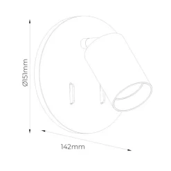 Fantasia DUSK wandlicht GU10 (excl) + LED 5,5W 2700K zwart + geb staal