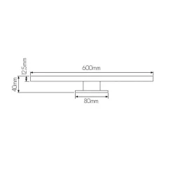 Fantasia EVIA mirror lamp IP44 SMD2835 LED 8W 550lm 2700K black