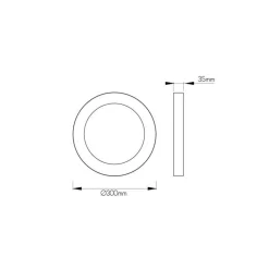 Fantasia FLUKE  CCT rond 24W SMD LED 3000K 1920lm diam.30 wit