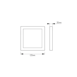Fantasia FLUKE Ceilinglamp square White 6W 3000K 480lm 12 cm