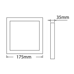 Fantasia FLUKE ceilinglamp square White 12W 3000K 960lm 17,5 cm