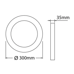 Fantasia FLUKE LED plafonnier rond wit 24W 3000K Ø30cm