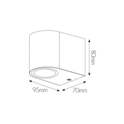 Fantasia FLUX R wall light 81mm GU10 (excl) max 35Watt IP54 black