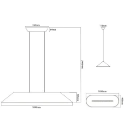 Fantasia FONIC 23W LED Pendel 1090x401mm dimbaar vilt licht bruin / grijs
