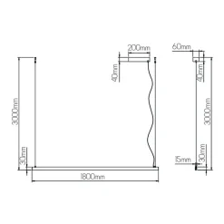 Fantasia GURI LED pendel 40W 3000K 1800mm wit dimbaar (3m kabel incl)