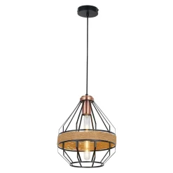 Fantasia JOTI pendel 1x E27 Ø26cm zwart + koper