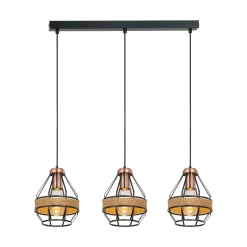 Fantasia JOTI pendel 3x E27 zwart + koper