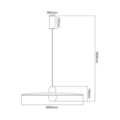 Fantasia JUTTU 8W LED Pendel Ø600mm dimbaar vilt licht bruin / grijs