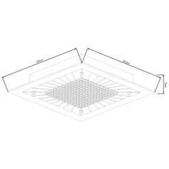 Fantasia KARAL ceiling light Led 18W 1500Lm 3000K Square
