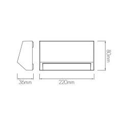 Fantasia KITO Wallamp grey SMD LED 490Lm 3,8W IP65