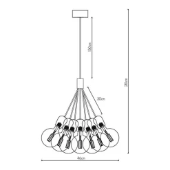 Fantasia KOBAR susp. Black/chrome 7x E27