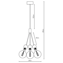 Fantasia KOBAR susp. Black/black 3x E27