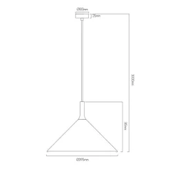 Fantasia KOTO 1xE27 Pendel Ø395mm zwart / zwart / wit