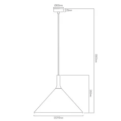 Fantasia KOTO 1xE27 Pendel Ø295mm zwart / zwart / wit