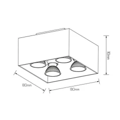 Fantasia KUBO 4L satin white/dim.glass LED 5W GU10 incl.