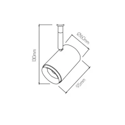 Fantasia LITHIUM track spot monofase 12W LED dimmable 2700K  36° whit