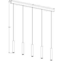 Fantasia LOPAL 5L 5x 4,5W LED pendel zwart