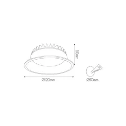 Fantasia MICRA recessed spot 10W LED dimmable 3000K 800lm diam 12cm