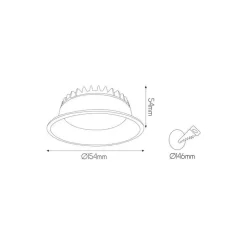 Fantasia MICRA recessed spot 15W LED dimmable 3000K 1200lm diam 15,4cm