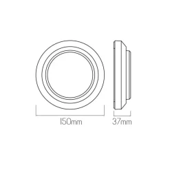 Fantasia NOKI Wallamp round grey SMD LED 275lm 3w IP65