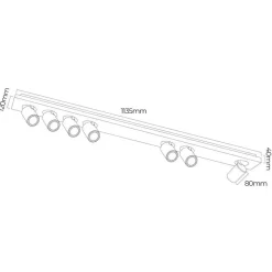 Fantasia Nysit 7L Square cover B/W/W 7x4,5W GU10 dimmable LED incl.