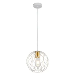 Fantasia ONDA pendel 1x E27 Ø23cm wit + geborsteld goud