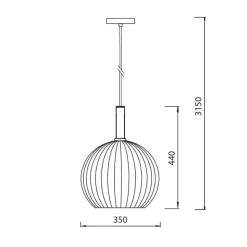 Fantasia OONAH 1xE27 D350xH440 Black / gold + 3m black fabric cable