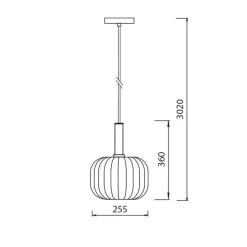 Fantasia OONAH 1xE27 D250xH360 White / gold + 3m white fabric cable