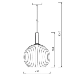 Fantasia OONAH 1xE27 D450xH550 White / gold + 3m white fabric cable