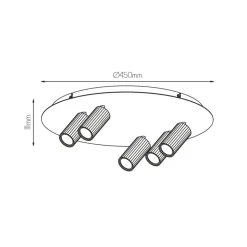 Fantasia ORYX 3+2 ronde basis ø350mm lamp excl zwart